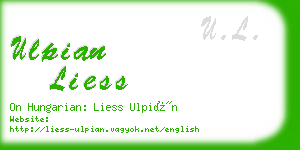 ulpian liess business card